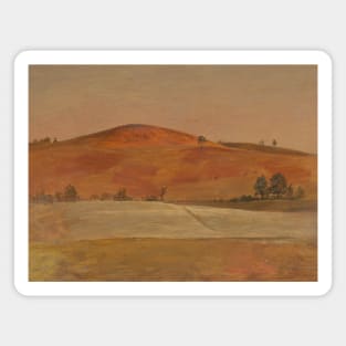 Landscape with Low Hill and Fields by Frederic Edwin Church Magnet